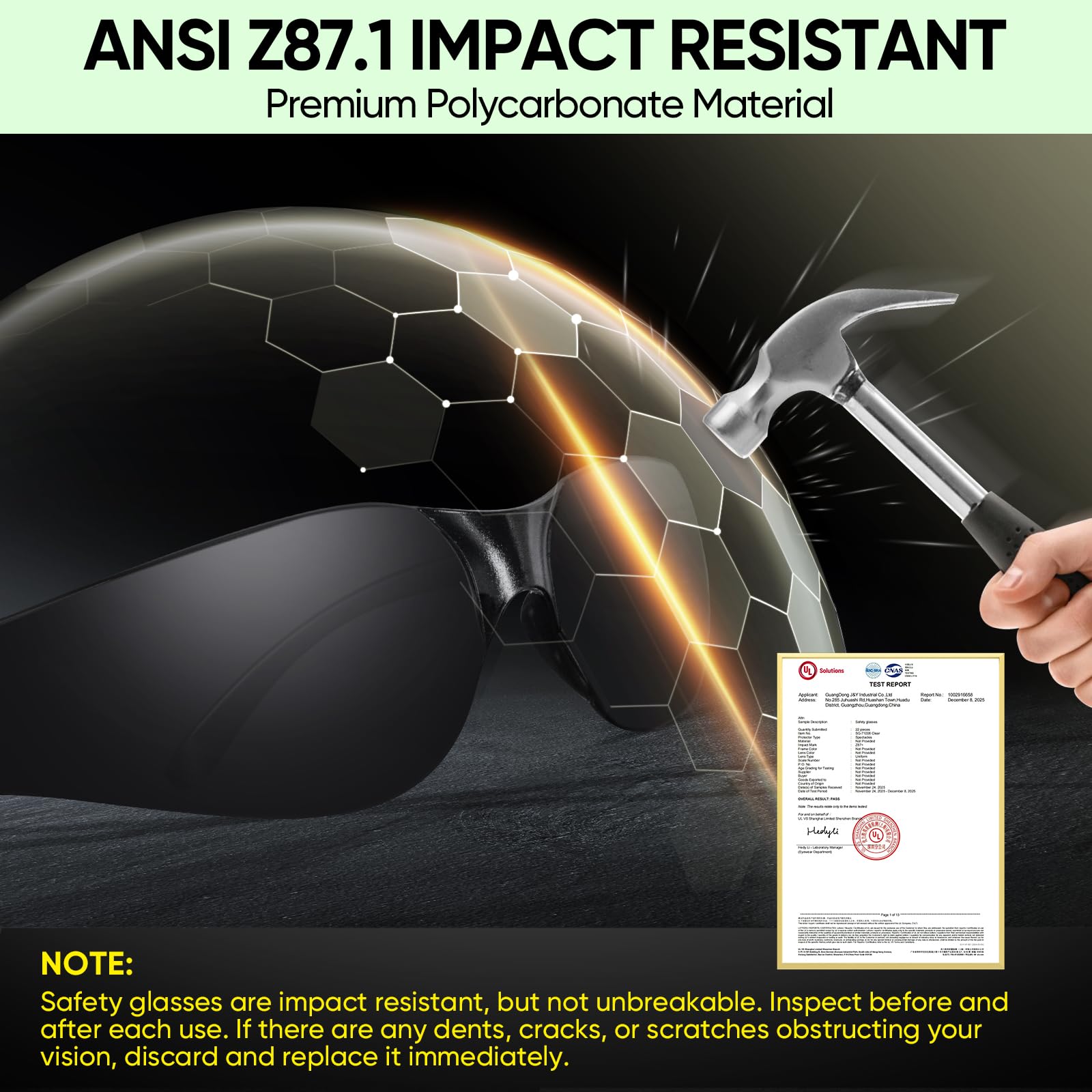 TICONN 12 gafas de seguridad para hombre, gafas de seguridad resistentes a arañazos y impactos, cumple con la norma ANSI Z87.1 (carbón, paquete de 12)