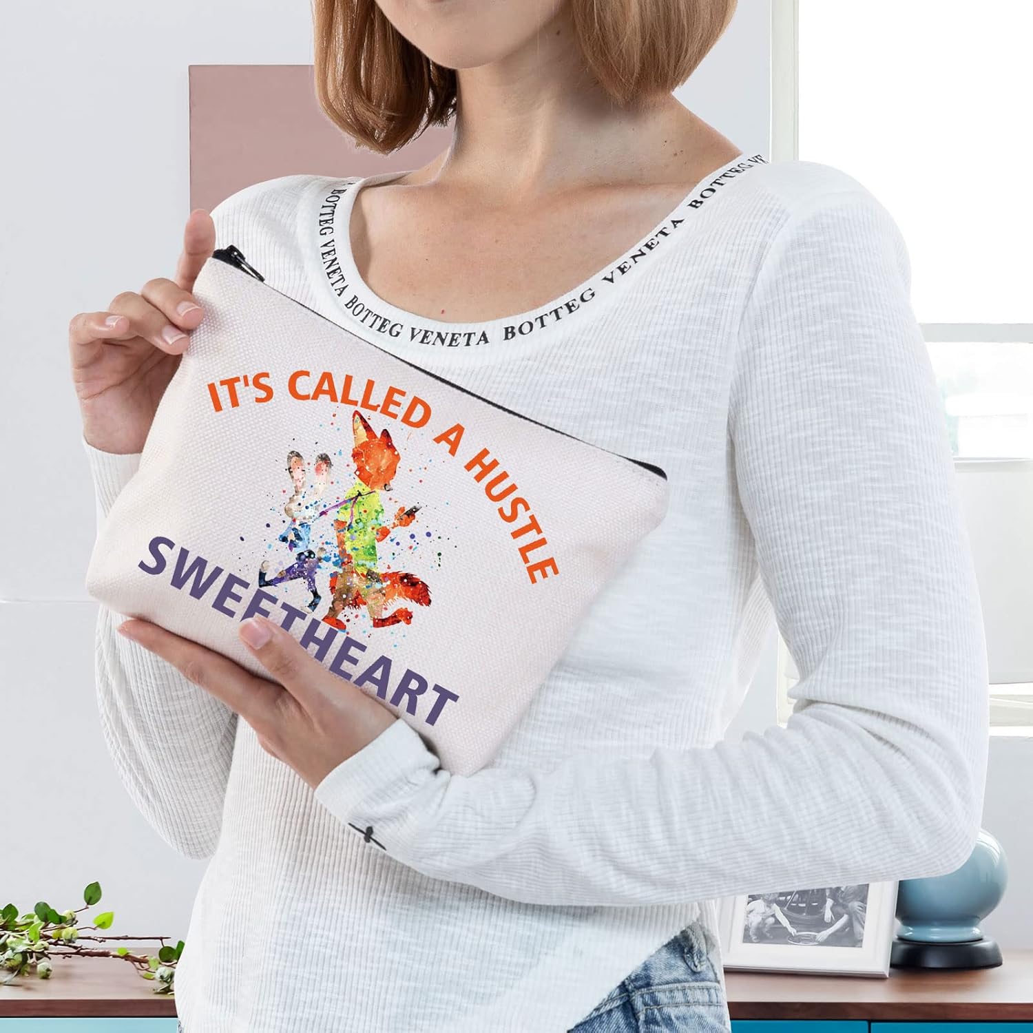 BWWKTOP Nick & Judy Cosmetic Makeup Bag Cartoon Movie Fans Gifts It's Called A Hustle Sweetheart Makeup Zipper Bag Nick & Judy Merchandise (Called Hustle) - Image 4