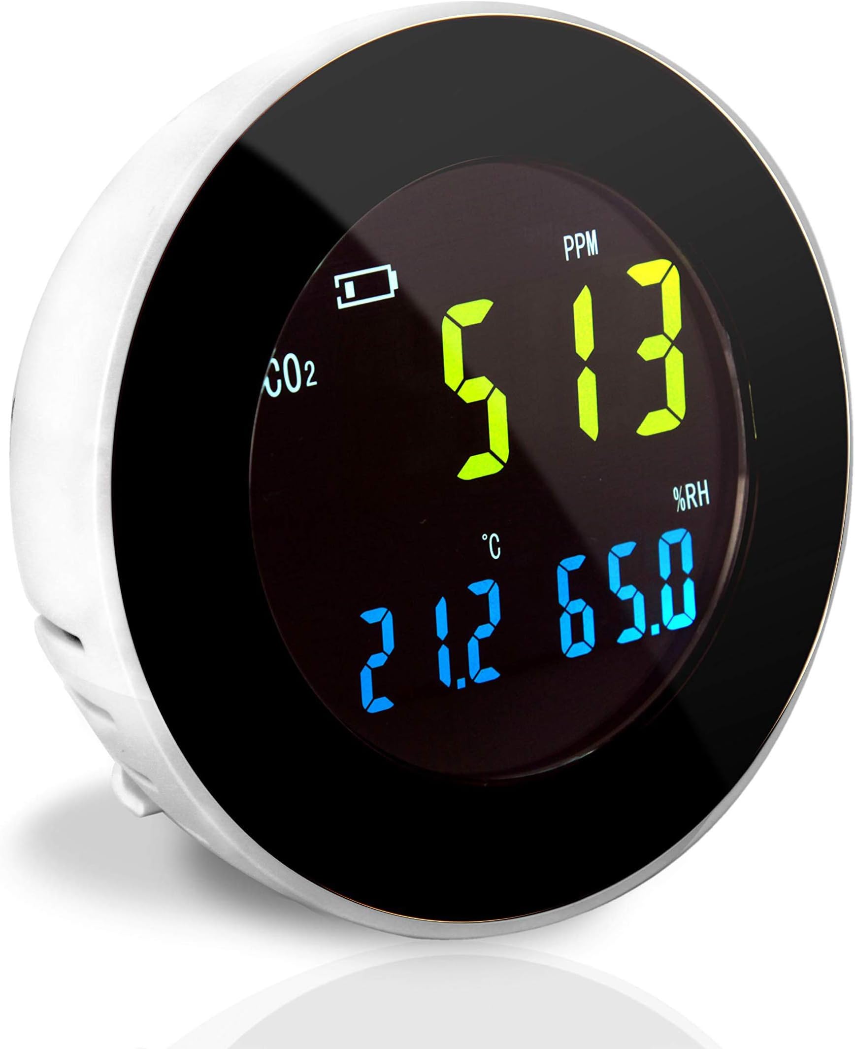 Pyle Smart Indoor Air Quality Monitor - Digital Hygrometer Thermometer Test Gauge, Air Tester for Home, Pollution Sensor Detector, Carbon Dioxide Meter, Temperature and Humidity Tester Kit -PCO2MT05