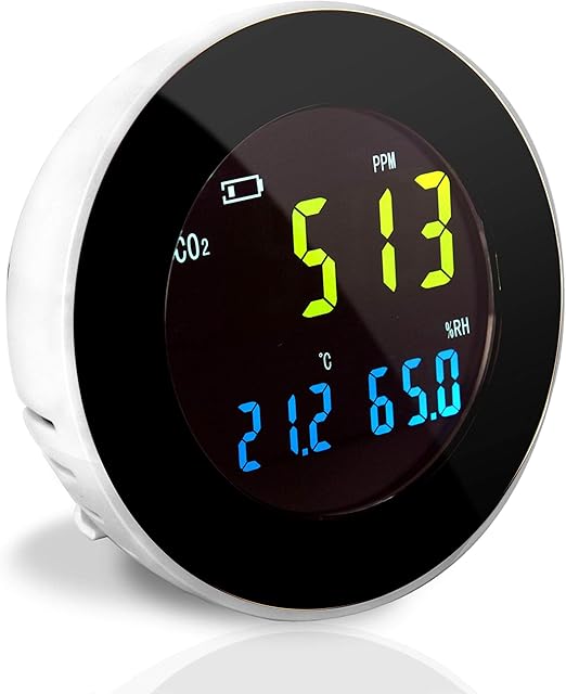 Pyle Smart Indoor Air Quality Monitor - Digital Hygrometer Thermometer Test Gauge, Air Tester for Home, Pollution Sensor Detector, Carbon Dioxide Meter, Temperature and Humidity Tester Kit -PCO2MT05