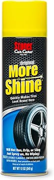 Stoner Car Care 91044 Original More Shine Tire Shine Spray Tire Dressing Restores Deep Matte Black Finish with Long-Lasting Rain-Resistant Protection, Dry-to-Touch 12 oz