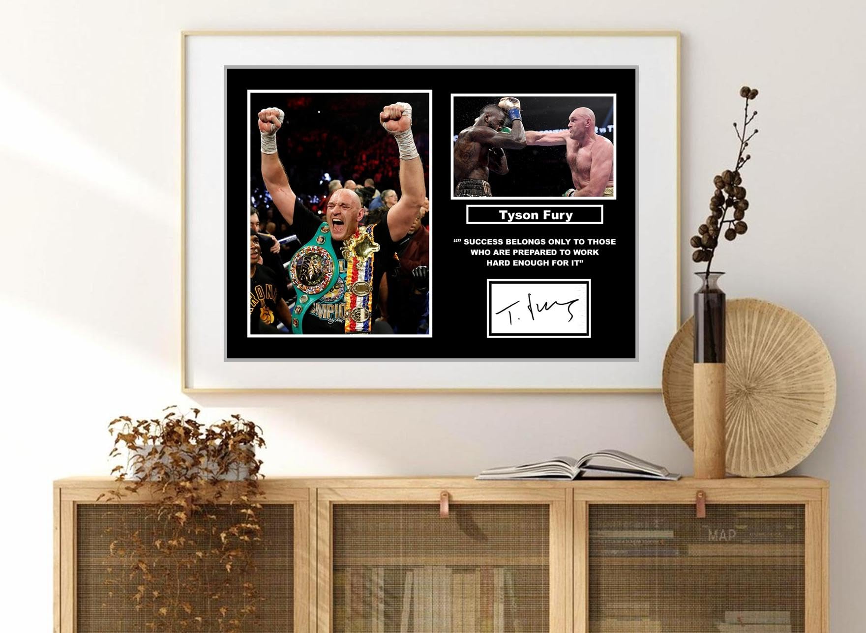 Tyson Fury Signed/Autographed Motivational Print (A3 Print 42cm x 29.7cm)