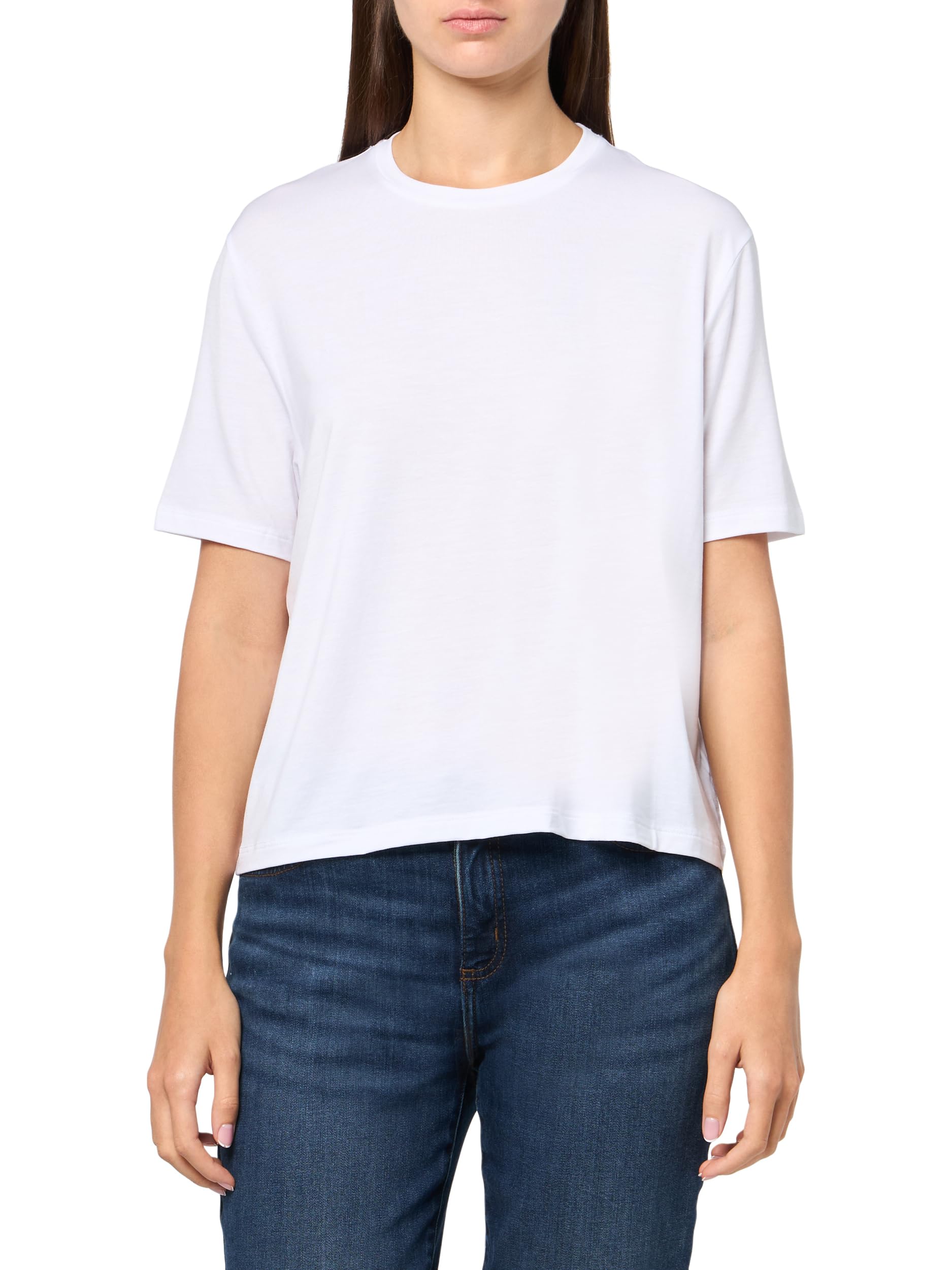 Organic Basics Women's White Soft Touch Short-Sleeve Boxy Tee, M