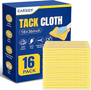 CAREGY 16Pcs Tack Cloth for Removing Dust from Woodworking, Sanding Particles, Clean & Polish, Ideal for Woodworking & Painting,Wax and Silicone Free, 18 x 36 Inches Dust Cloths