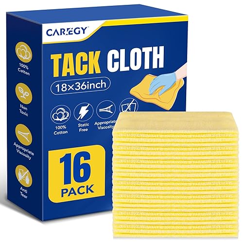 CAREGY 16Pcs Tack Cloth for Removing Dust from Woodworking, Sanding