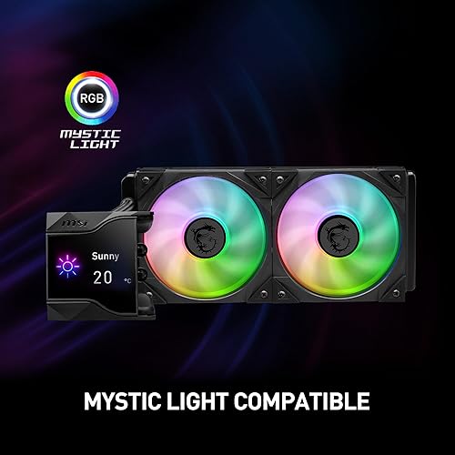 Vista 34 de MSI MAG Coreliquid P240 - Enfriador líquido de CPU AIO - Listo para LGA 1700 - Radiador de 9.449 in - Ventiladores PWM duales de 4.724 in