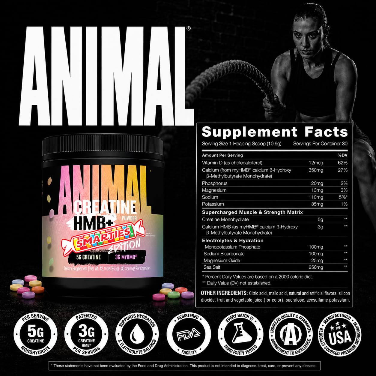 Animal Creatine Monohydrate HMB+ for Men & Women | Smarties 30 Servings — Amazon image 8