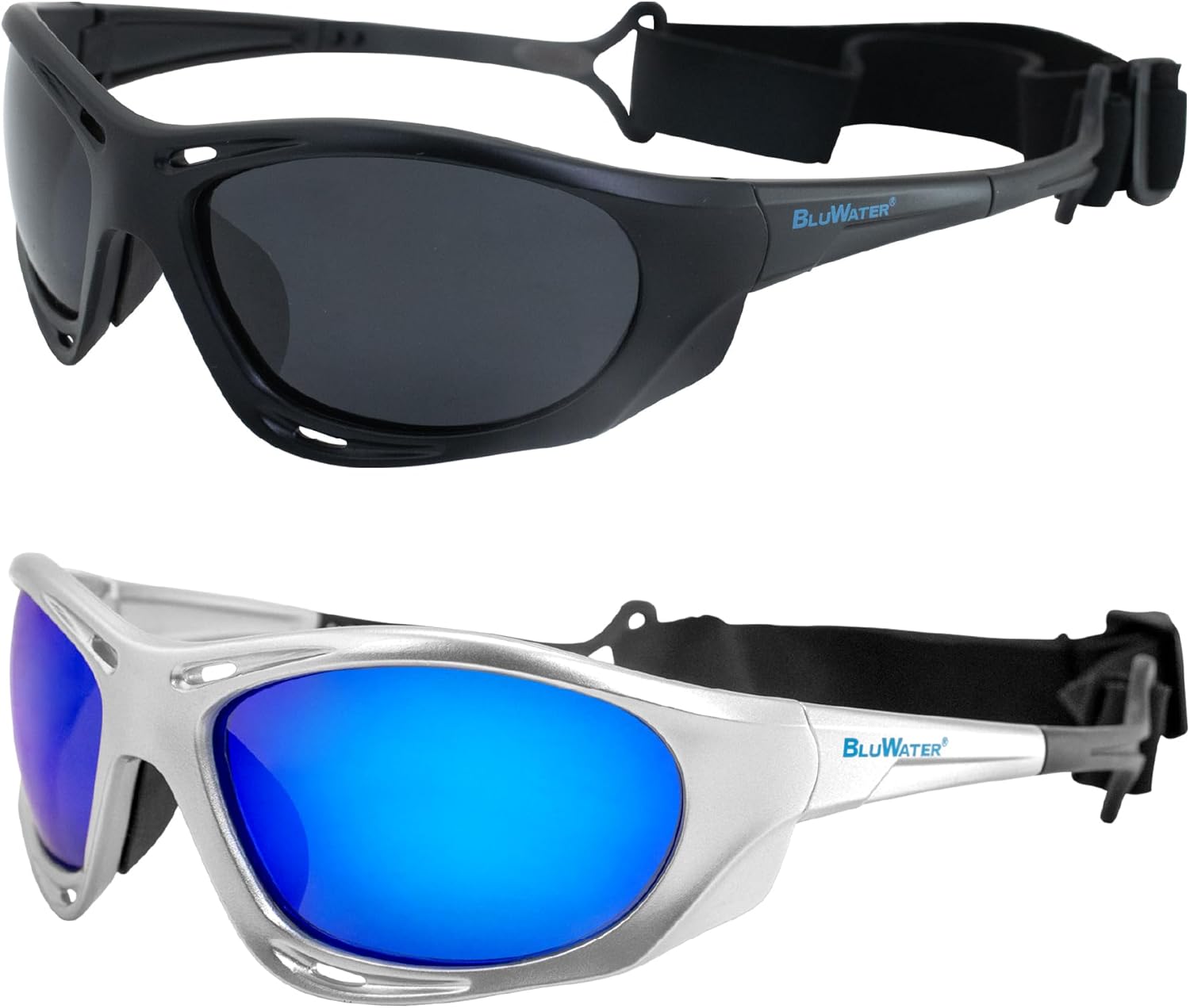 Global Vision Hydro Combo Sunglasses Set – 2-Pack with Gloss Black and Silver Frames and Polarized Anti-Fog Lenses for Jet Ski and Water Sports