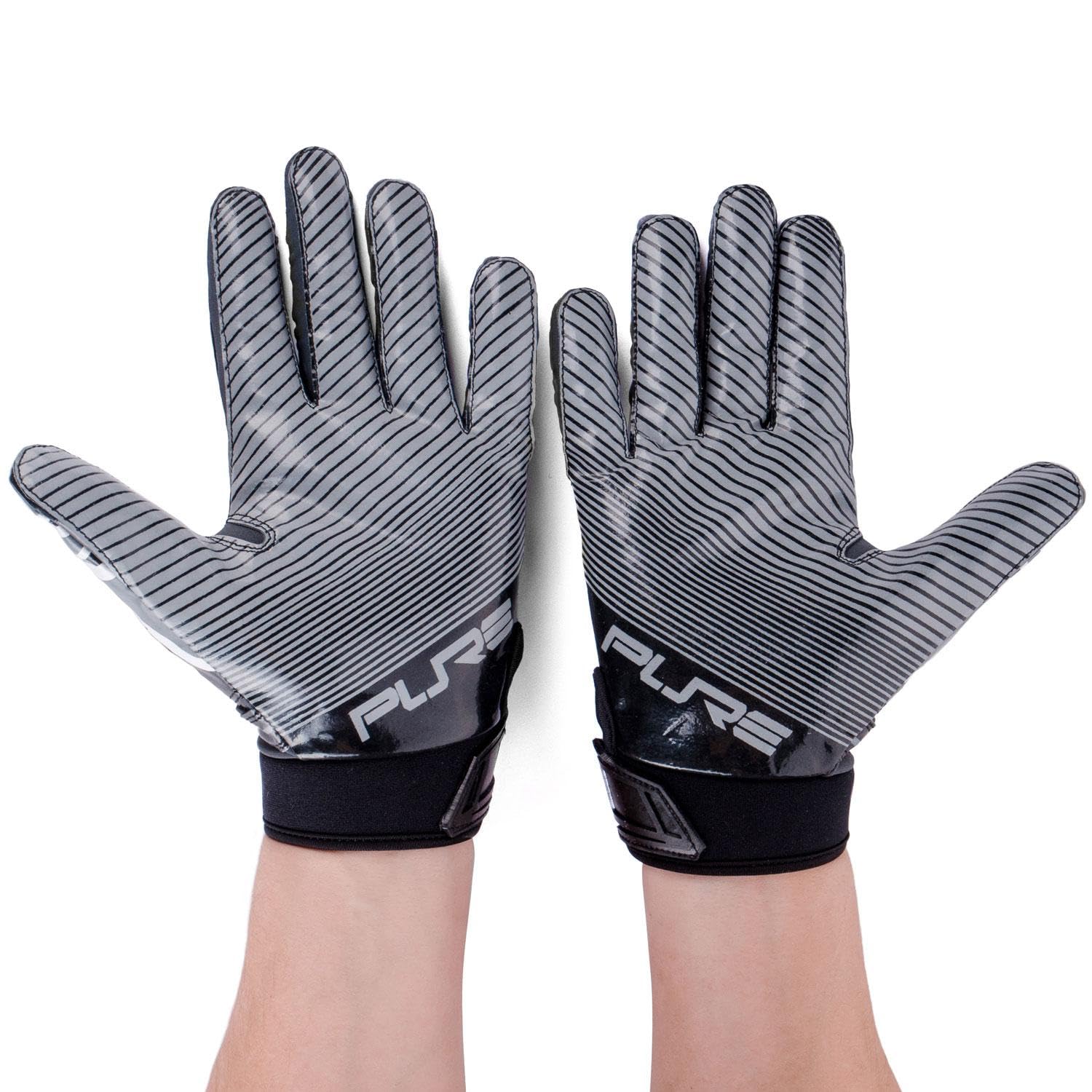 Pure Athlete - Guantes de Silicona para Receptor de fútbol - Tecnología de Agarre de Silicona Elite-Stick - tamaños para Adultos
