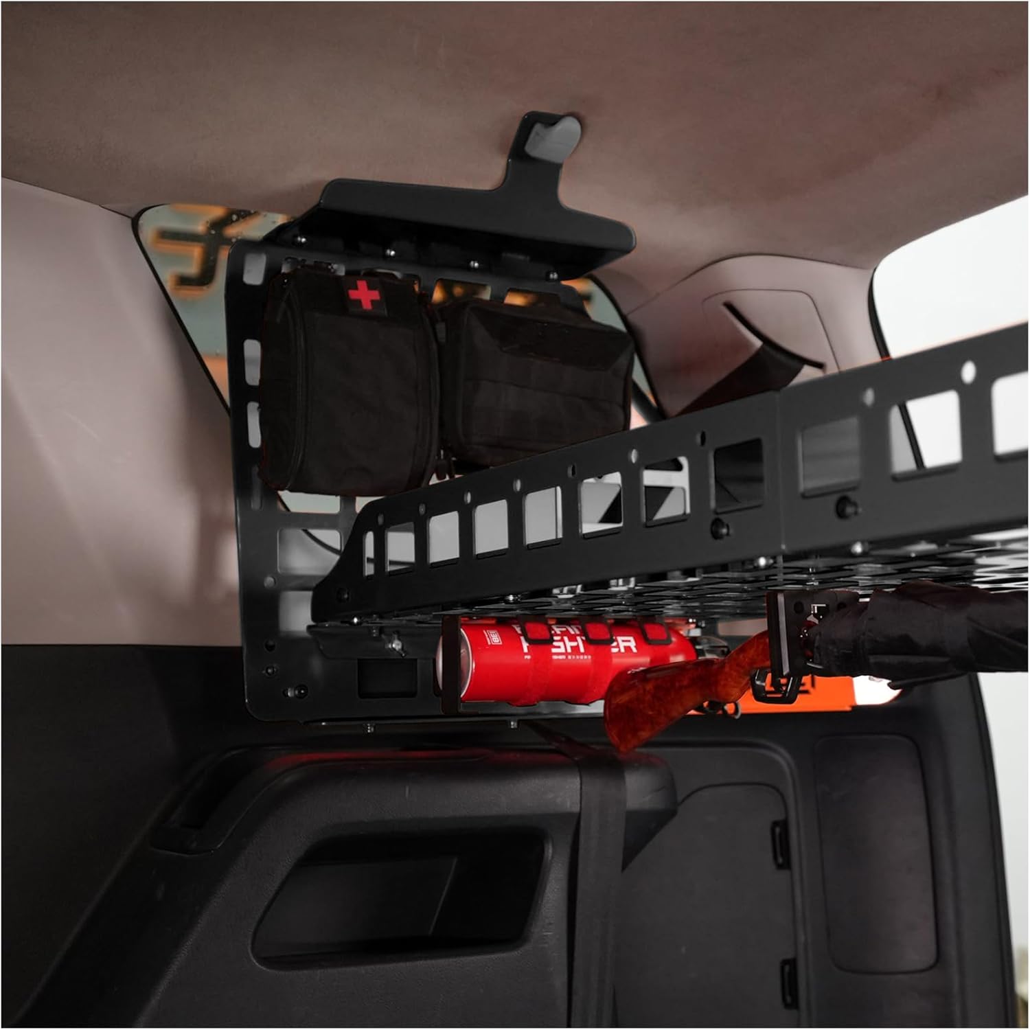ITrims Rear Cargo Rack Basket for Toyota 4Runner 2010-2024 Car Accessories Modular Storage Molle Panel Interior Luggage Carrier Trunk Shelf Hanging Boards Organizer Aluminum Alloy (Center+Side)