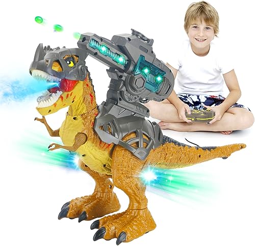 Miniatura 8 de TBESMK T-rex Remote Control Dinosaur Toy - 2.4G Trex Robot It has 12 Functions Such as Remote Control Forward, Backward Rotation, Light, Sound,