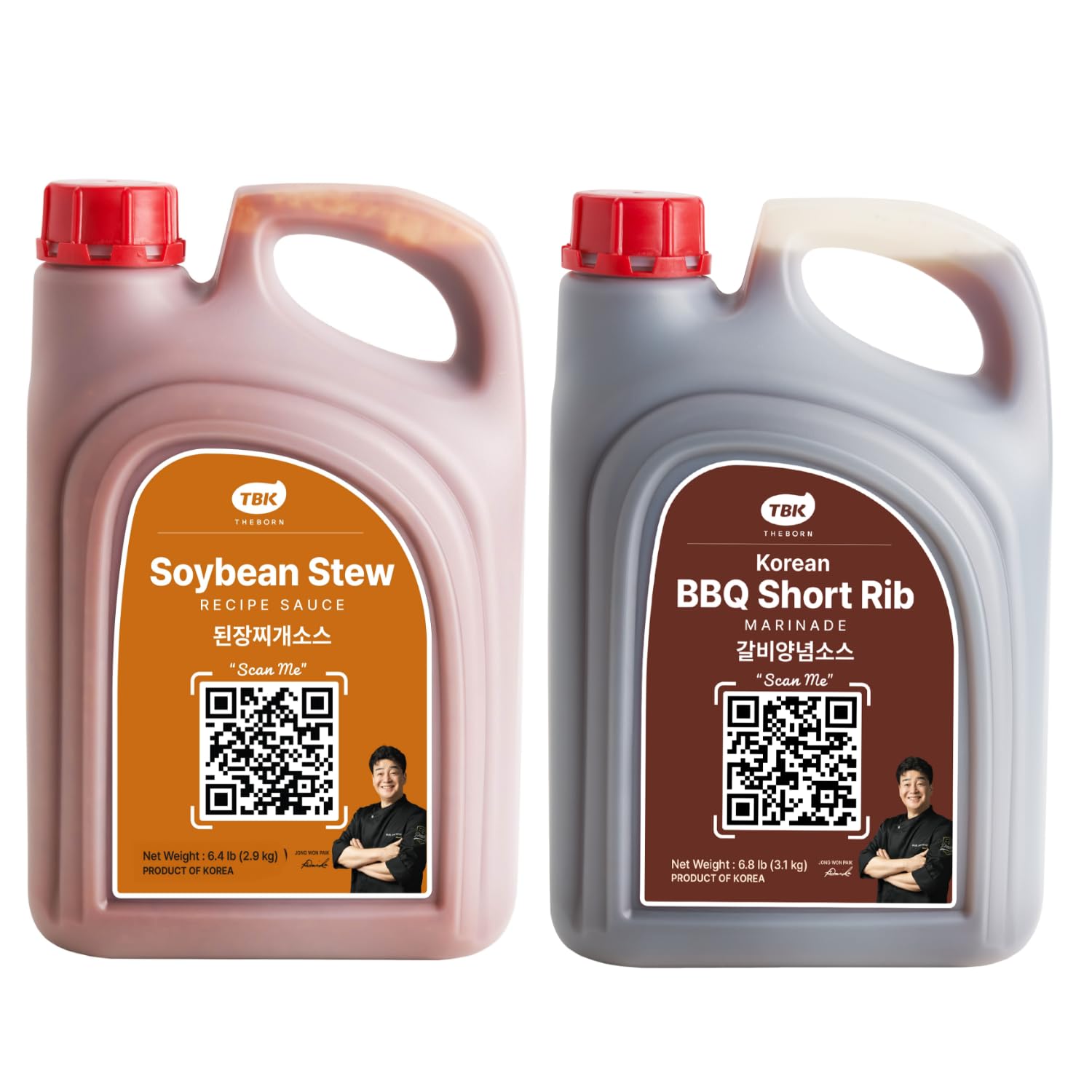 TBK THEBORN Korean Cooking Bundle – Soybean Stew Recipe Sauce & Korean BBQ Short Rib Marinade