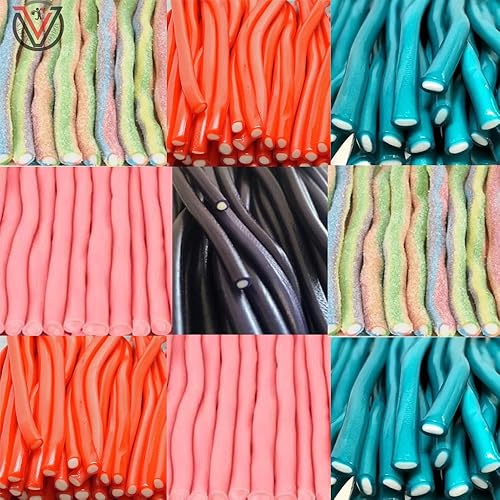 Mixed Flavours Pencils Candy Sweet Bag - Mixed Strawberry, Blue Raspberry, Fizzy Rainbow, Bubblegum & Blackcurrant Flavours (1.5kg) - 1.5kg