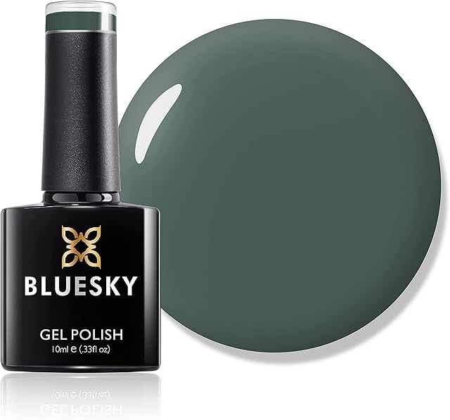 Bluesky Gel Nail Polish, Green Soldier A025, Dark, Green, Moss, Long Lasting, Chip Resistant, 10 ml (Requires Drying Under UV LED Lamp)