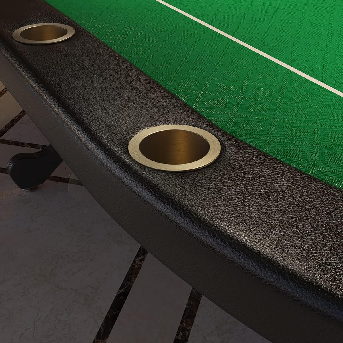 96" Oval Poker Table for 10 Players Texas Holdem Poker Card with Bet Line Felt Jumbo Cup Holders Green