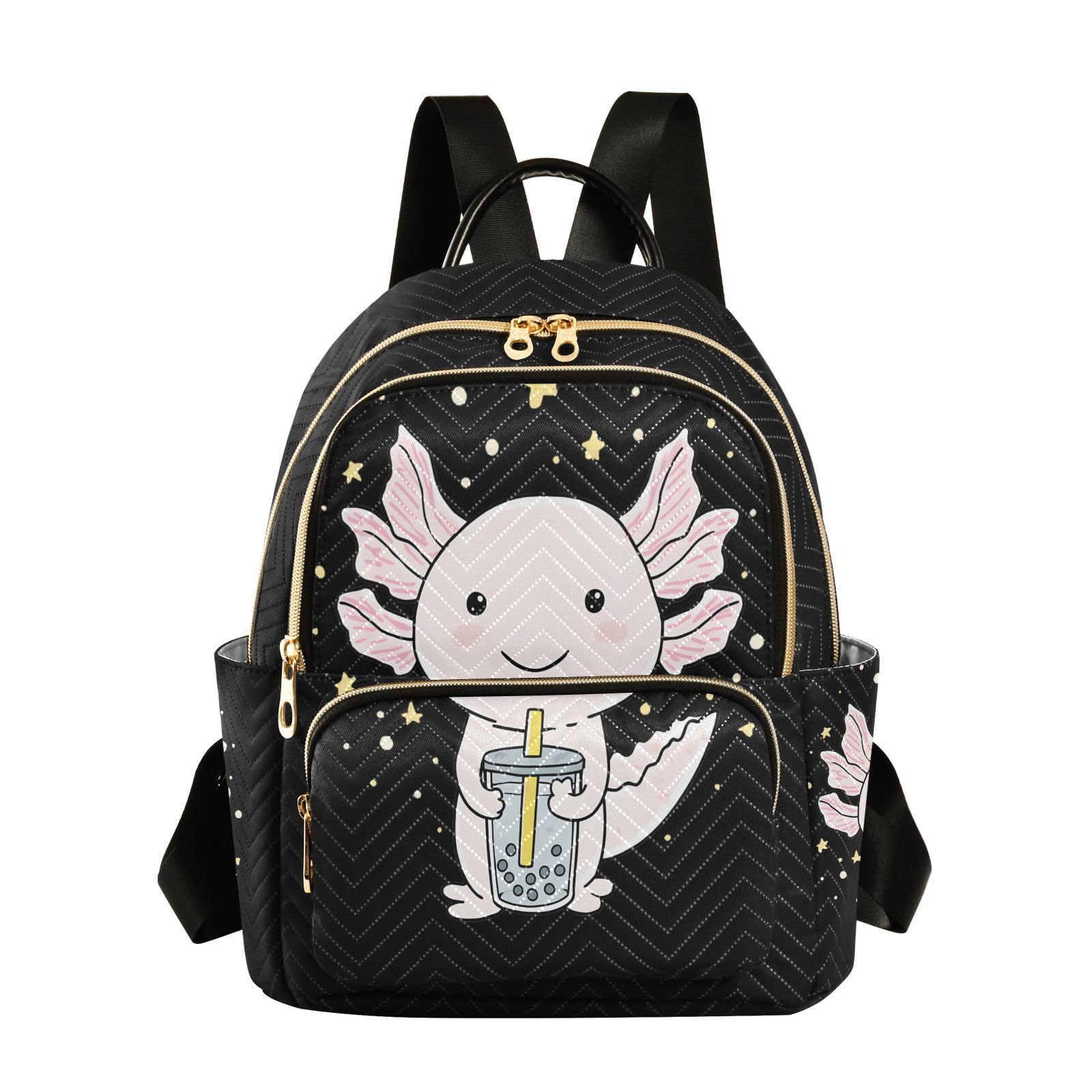 ALAZA Cute Axolotl Mini Backpack Purse for Women Travel Bag Lightweight Shoulder Bag Fashion Daypack243
