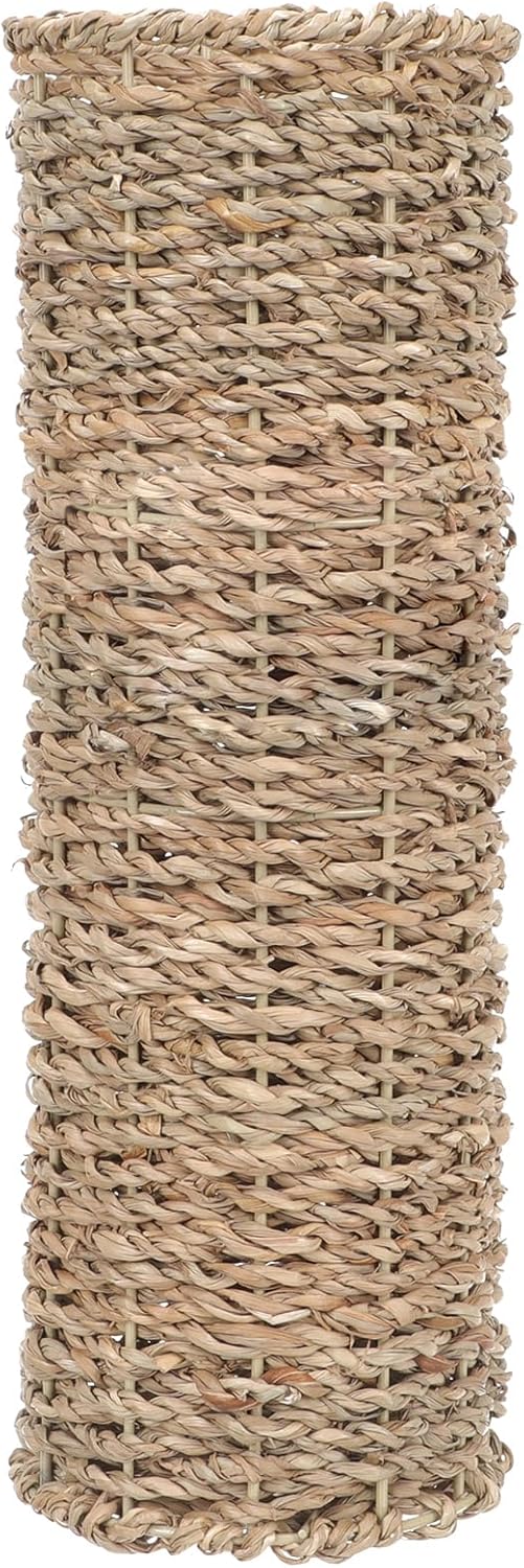 Wakauto Handmade Rattan Vase,Natural Woven Container Desktop Planter Holder for Home Decor Elegant Decorative Flower Holder for Dried and Artificial Flowers