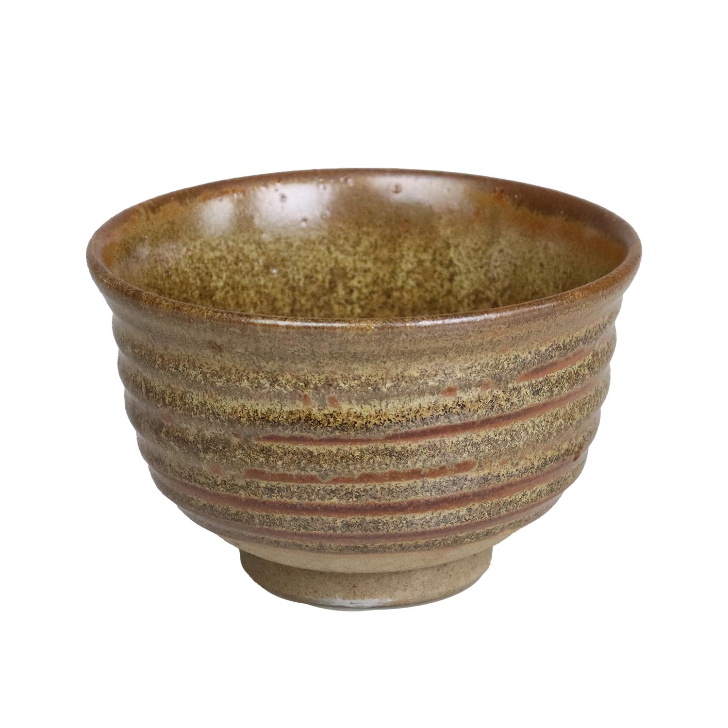 Arita Ware Matcha Bowl Gold Brown Ceramic Chawan 5in Made in Japan