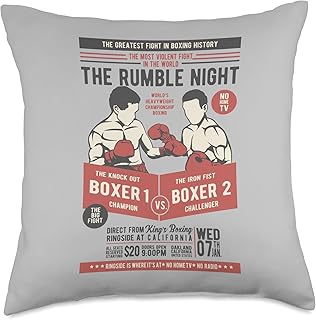 Boxing Boxer Motif - The Rumble Night Throw Pillow