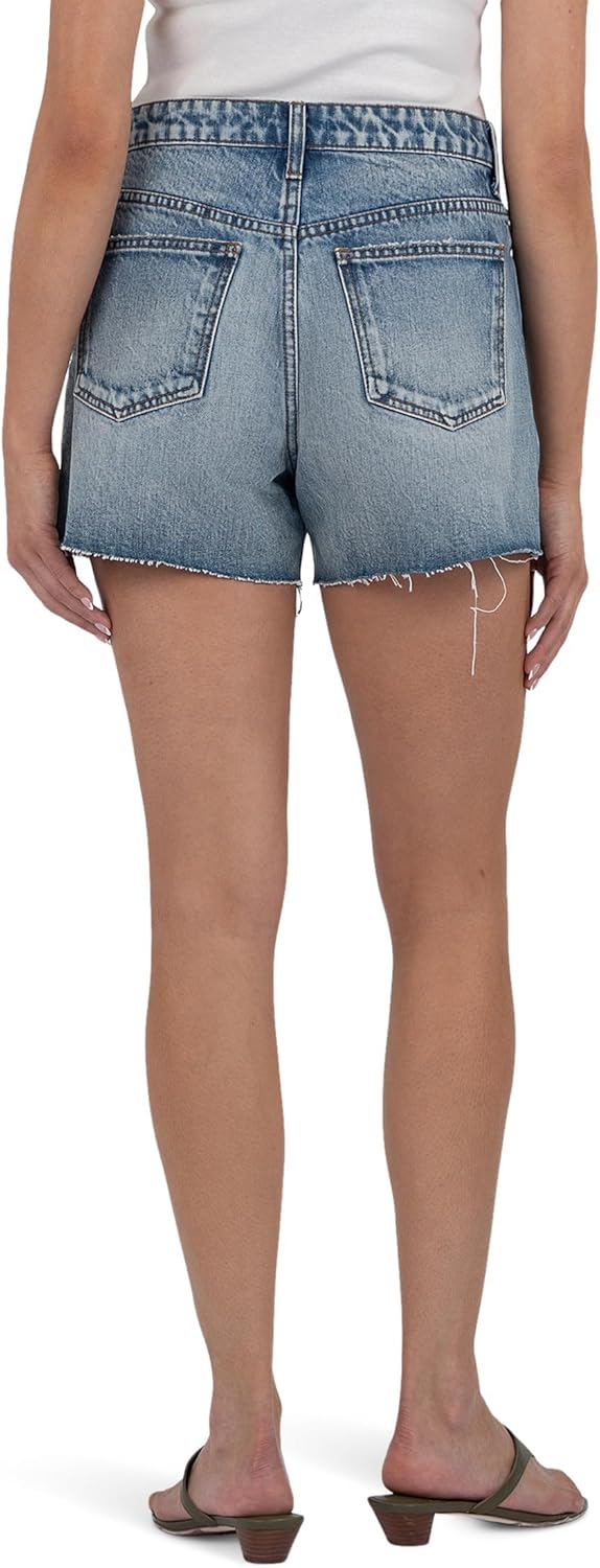 KUT from the Kloth Taylor High Rise Shorts with 5 Pockets with Raw Hem - Image 2
