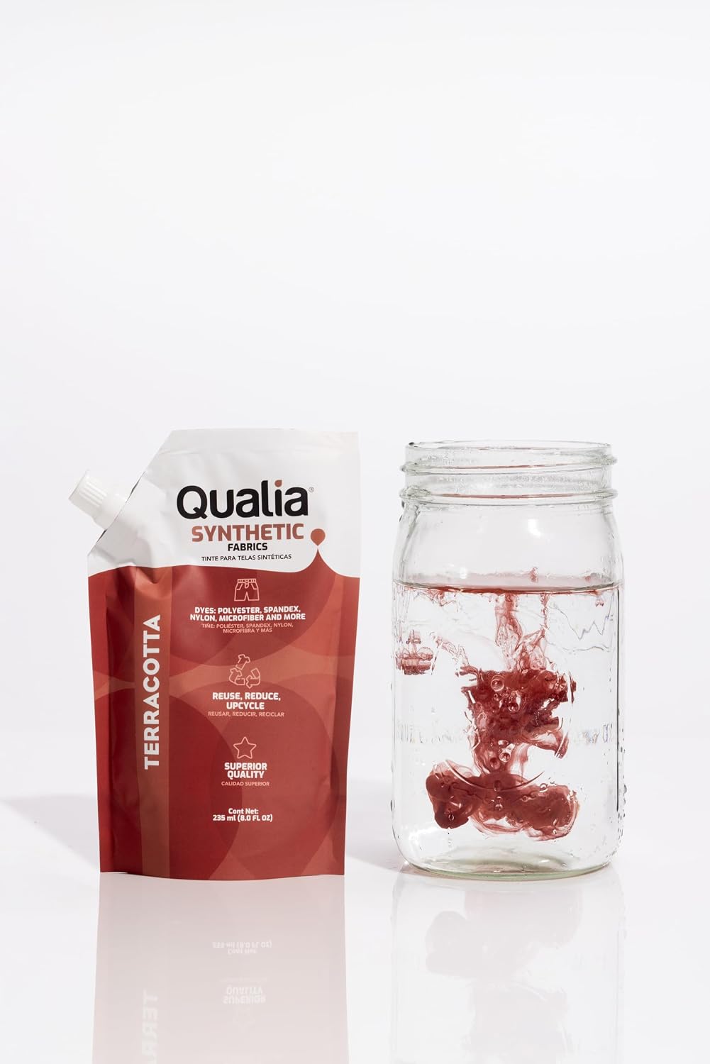 Qualia Synthetic Fabric Dye, Easy to Use, Perfect for Synthetic Fabrics: Polyester, Spandex, Nylon, and More, Ultra-Concentrated Colors for Vibrant Results, Terracotta, 1 Pack