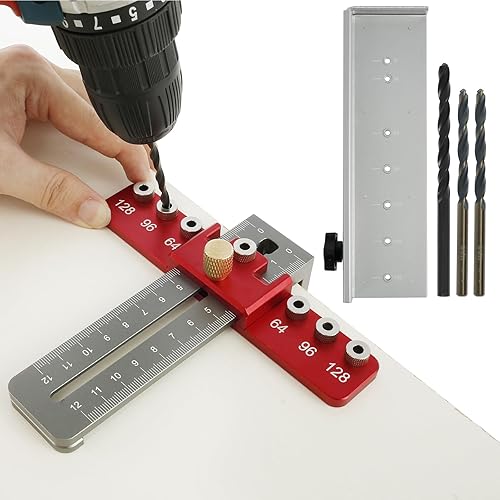 Miniatura 9 de 2 piezas de plantilla de hardware de gabinete, plantilla de mango de gabinete de aleación de aluminio, herramienta de guía de plantilla de taladro