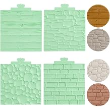 KALAIEN Wood Fondant Mold,Tree Bark Silicone Texture Mat for Clay