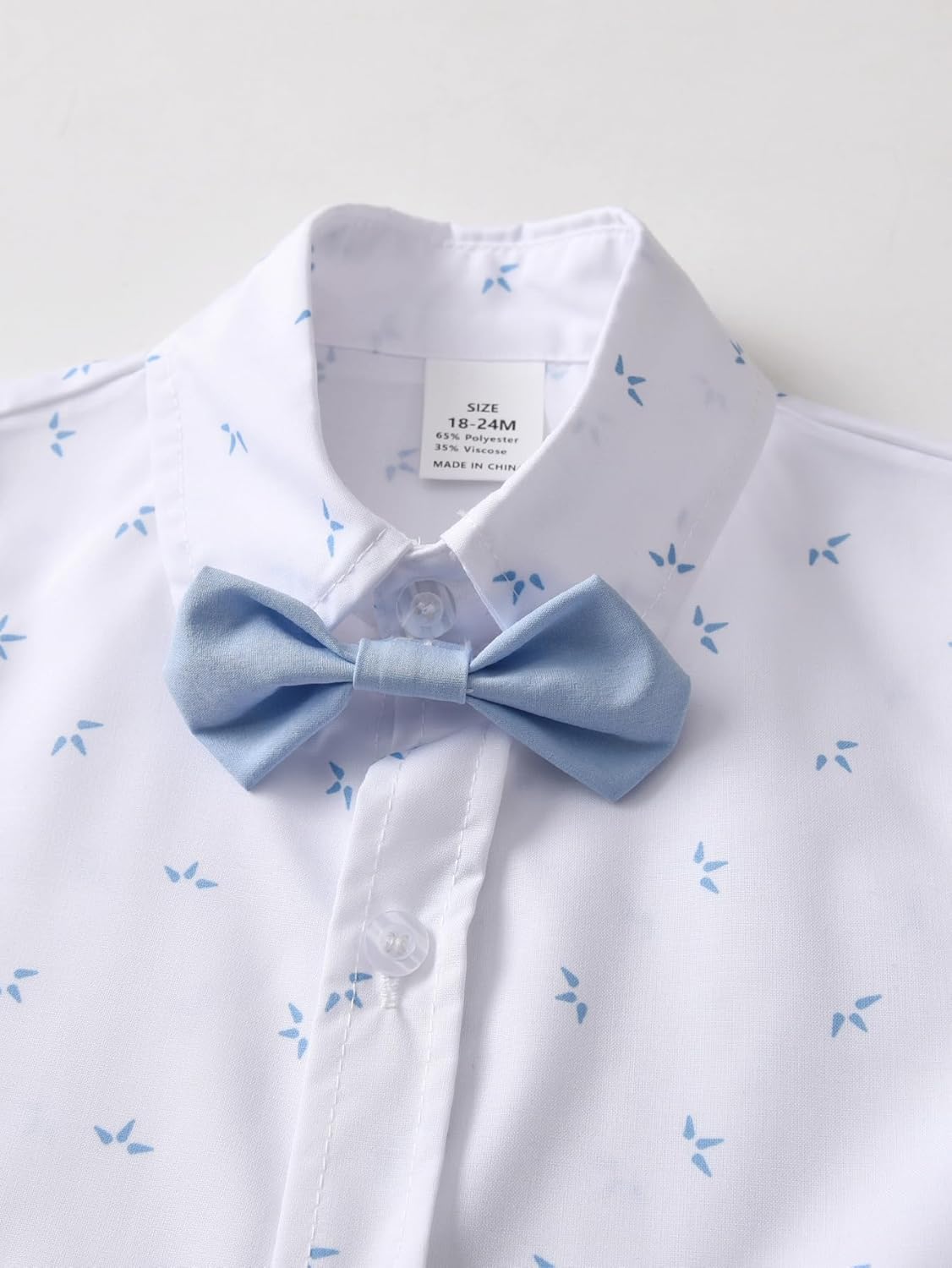 Baby Boys Shorts Sets, Infant Shirt+Shorts+Bow Tie+Suspenders,Toddler Gentleman Outfits Suits - Image 5