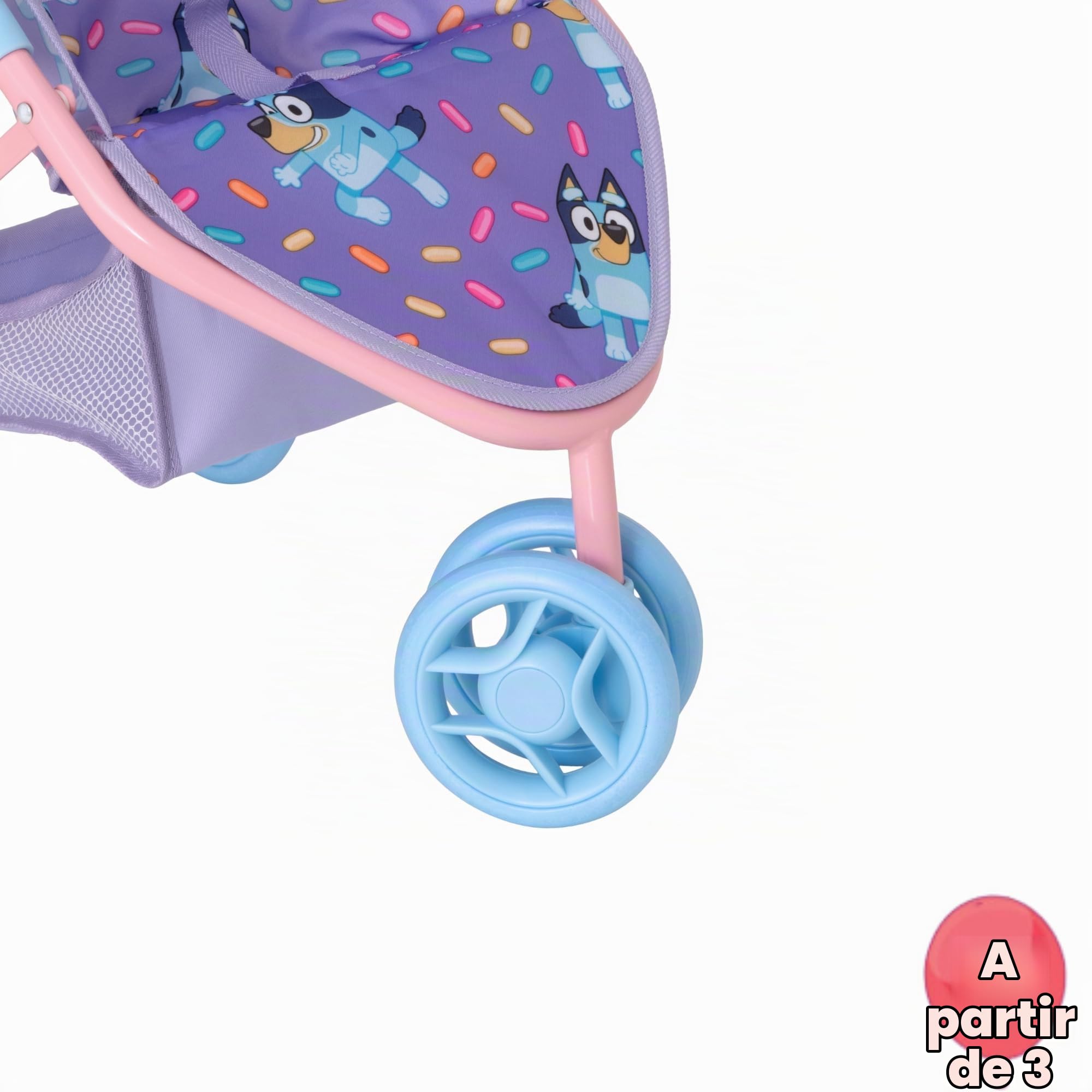 HTI Cochecito para muñecas Bluey Jogger | Cochecito de muñecas de Juguete | Cochecito de muñeca | Cochecito de muñeca para niños, Cochecito de Juguete fácil de Plegar | Cochecito de