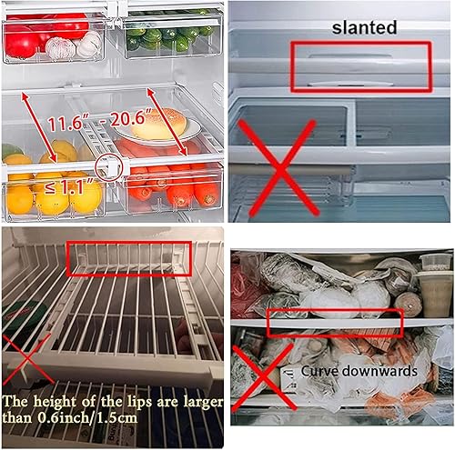 Miniatura 7 de URALFA Paquete de 2 organizadores de cajones para refrigerador, cajones de refrigerador para frutas y verduras, organización y caja de