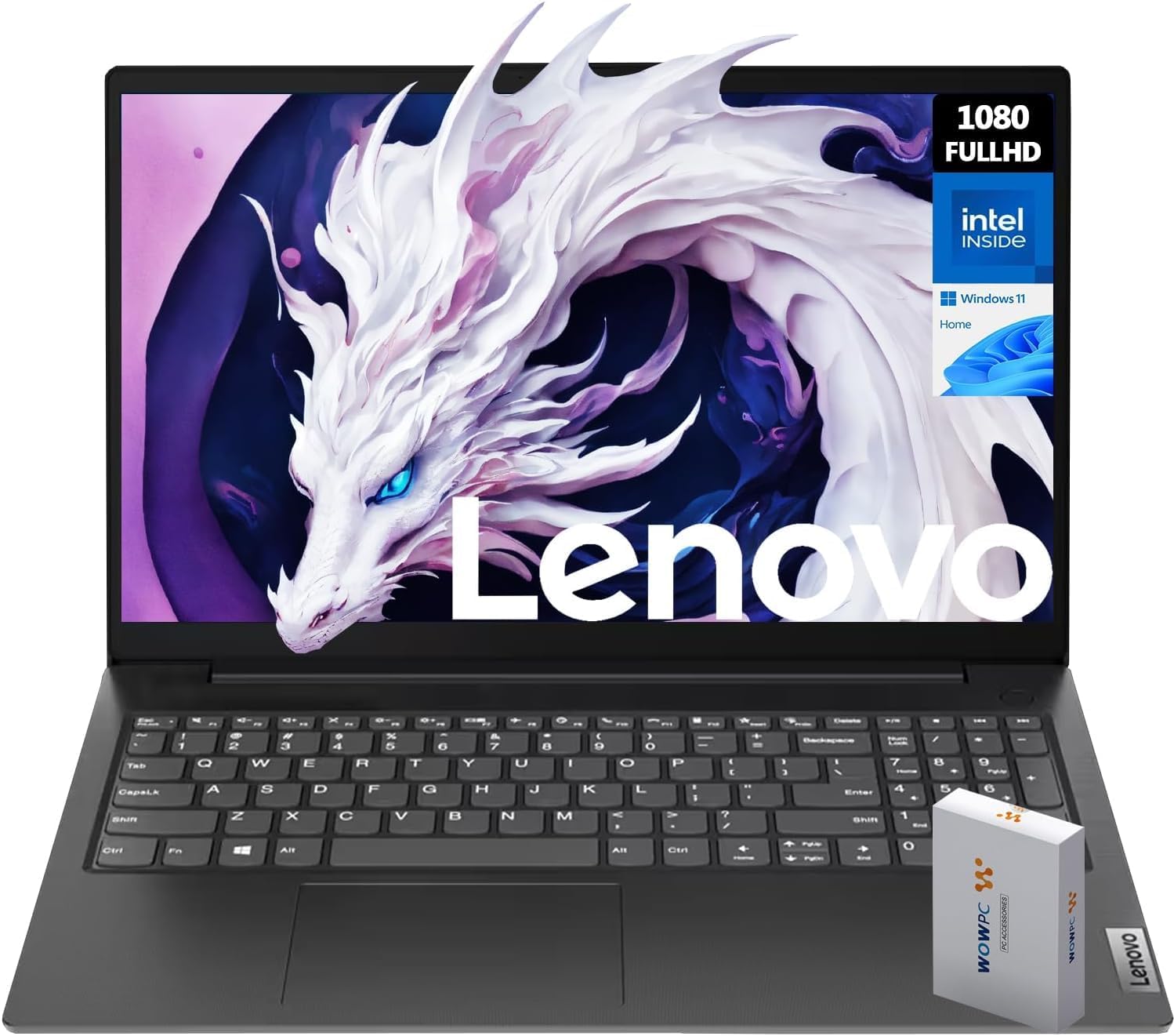 LenovoV15 Laptop | 15.6" FHD (1920 x 1080) Display | Intel Quad-core Processor | Ethernet RJ-45 | WOWPC Recovery USB (Windows 11 Home, 8GB RAM | 256GB SSD)