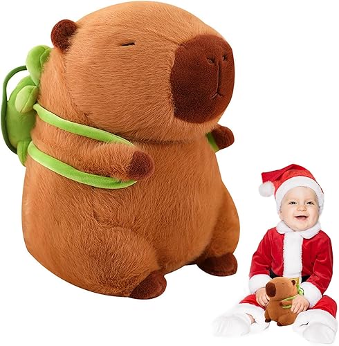 Miniatura 7 de Emoin Capybara - Juguete de peluche con almohada de 9 pulgadas con bolsa de tortuga, bonito peluche Capybara de animales de peluche, color marrón