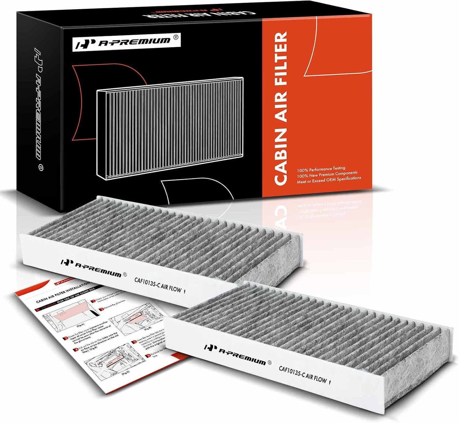 A-Premium 2-PC Cabin Air Filter w/Activated Carbon Compatible with Honda & Acura Model – Civic (01-05), CR-V (02-06), Element (03-11), CSX (06), EL (97-00 02-05), RSX (02-06) A-Premium 2-PC Cabin Air Filter w/Activated Carbon Compatible with Honda & Acura Model – Civic (01-05), CR-V (02-06), Element (03-11), CSX (06), EL (97-00 02-05), RSX (02-06)
