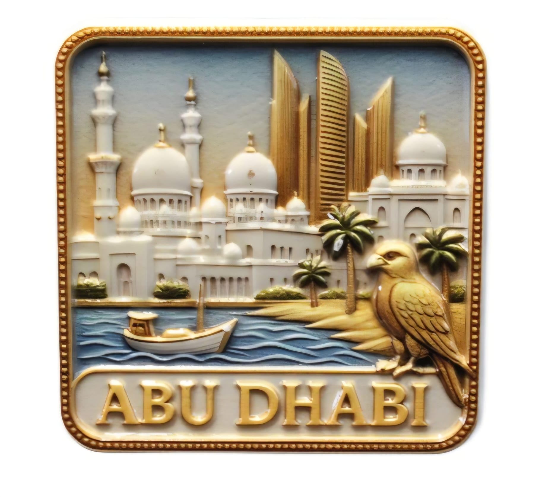 3D -ABU DHABI UAE Emirates Fridge Magnet City Souvenir Travel Memory Gift
