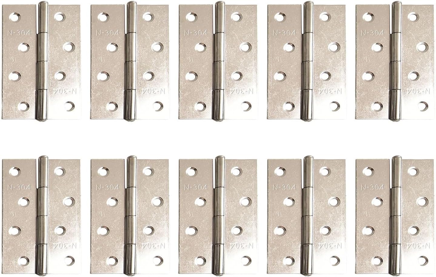 Steel Cabinet Door Hinge – 10-Piece Pack, 1.5–4 Inch Sizes (38×66 mm to 54×89 mm), 10–30 mm Installation Thickness, Smooth Silent Operation, Wood Boxes, Jewelry Cases & Furniture(2.5inch)