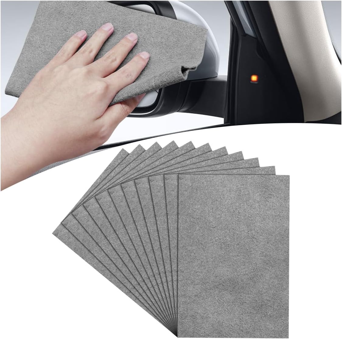 Thickened Magic Car Cleaning Cloth, Non-Streak & Lint Reusable Automotive Window Cleaning Rag, Strong Water Absorbent Microfiber Vehicle Washing Towel for Mirror, Glass, Kitchen(10PCS)