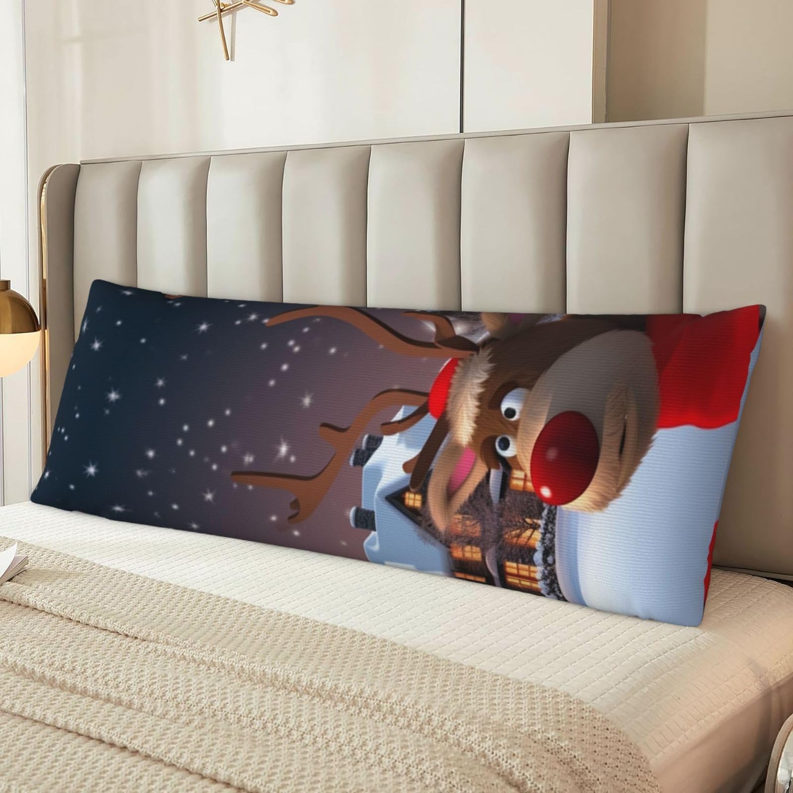 Christmas Body Pillow Cover with Hidden Zipper 54"X20",Ultra Soft Microfiber Long Pillow Case Decorative Bedding Pillowcase Cushion Cover Cases for Bedroom Couch Sofa,Home Gifts