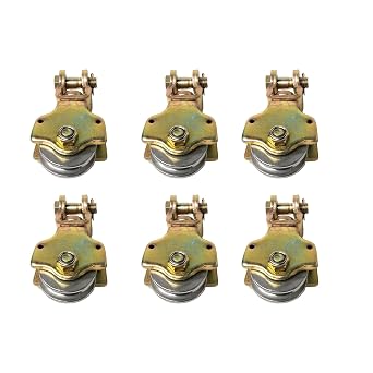 Hi-Gear Wire Rope Pulley Block No Hook, 2 Ton 4,400 LBS Working Capacity, Compatible Rope Size Up to 3/8, Package of 6.