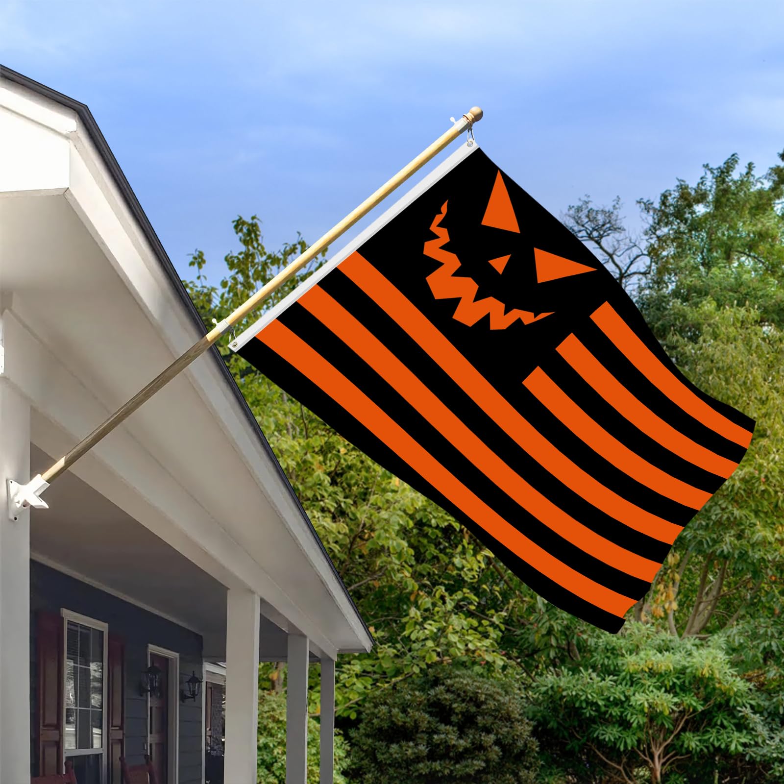 Arosche Halloween-Flagge 90x152 Cm – Doppelseitig Mit Kürbis-Motiv Für Garten & Party