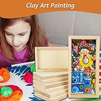 Vista 5 de 8 paneles de madera para pintar de 12 x 6 pulgadas, tableros de lienzo de madera sin terminar, panel cuadrado en blanco de madera acunada