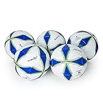 Aoneky Size 5 5-Pack Adult Soccer Ball - Eco-Friendly 2.5mm PVC Leather, Durable Machine-Stitched Design, Ball Pump Included