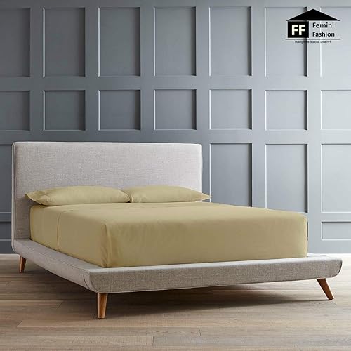 Miniatura 2 de Femini Fashion Juego de sábanas de 6 piezas, 100% algodón egipcio Giza, sábana de cama, almohada de 1000 hilos, algodón de fibra larga de 1000