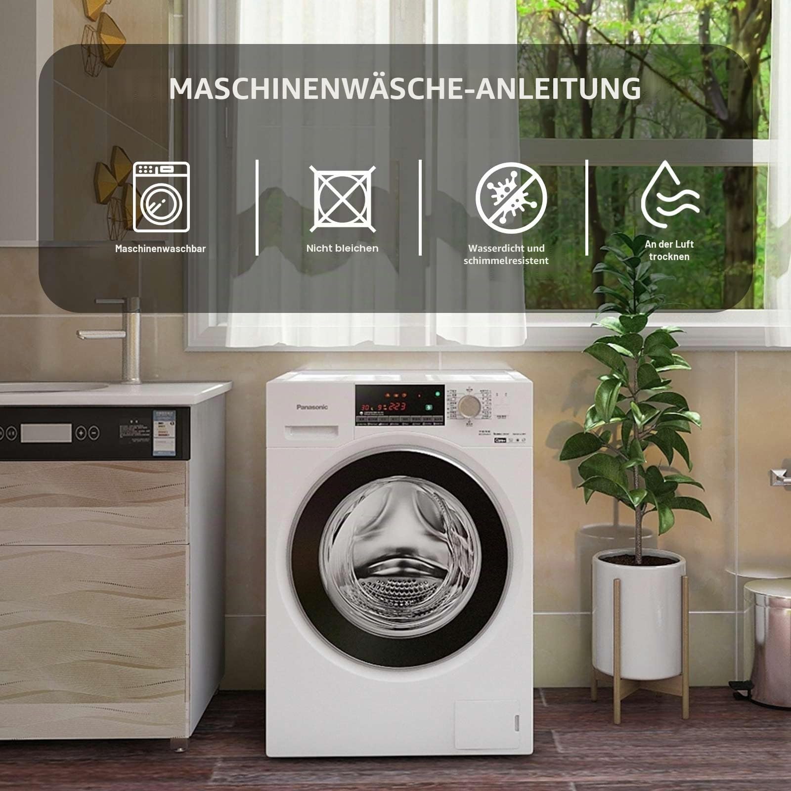 AIBIIN Marmor Duschvorhang-Sets 4-teiliges abstraktes graues Duschvorhang-Set mit rutschfesten Teppichen, moderner WC-Deckelbezug und Badematte, Badvorhang für Badezimmer-Dekor (Haken im Lieferumfang