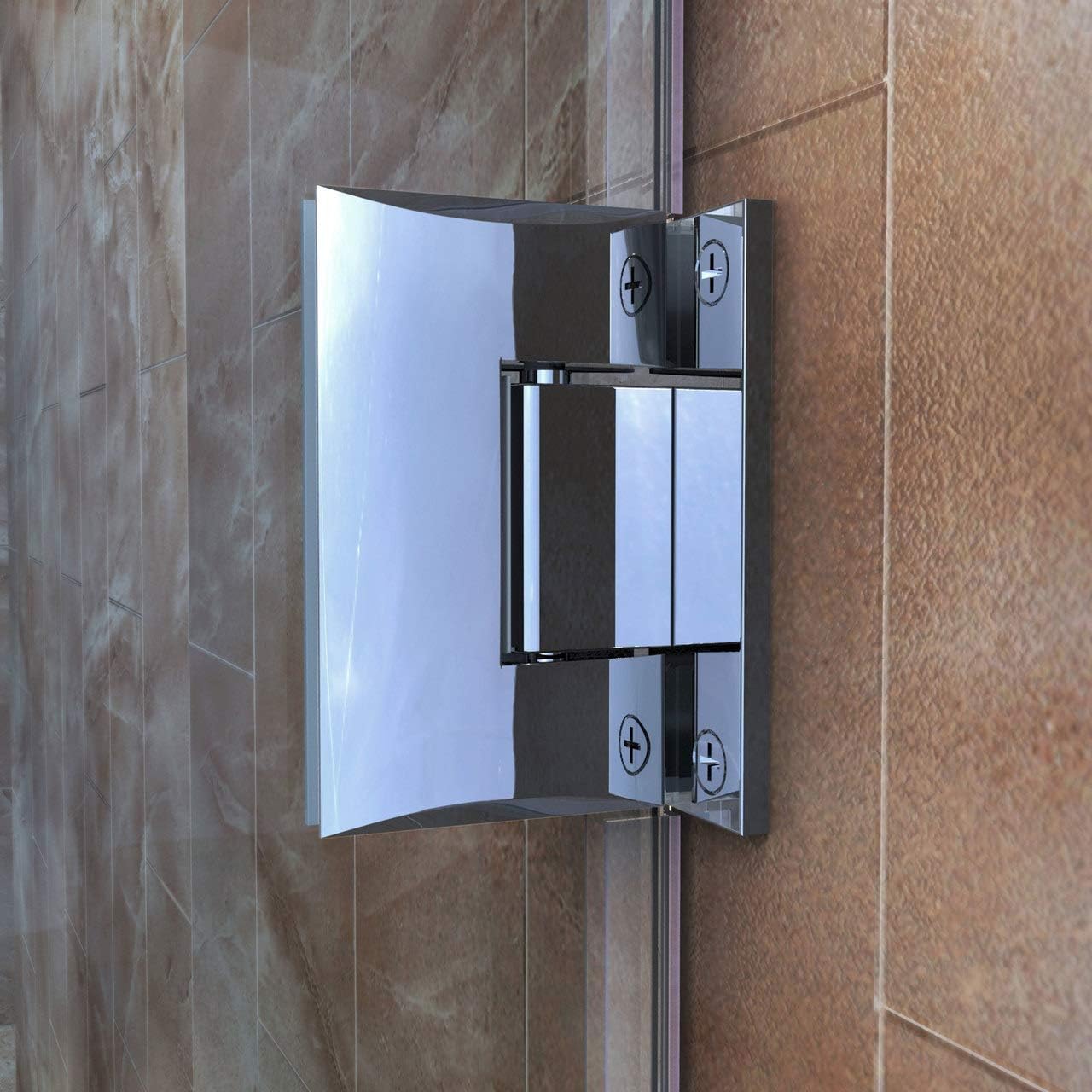 DreamLine Unidoor Plus 38 1/2 - 39 in. W x 72 in. H Frameless Hinged Shower Door in Chrome, SHDR-243857210-01