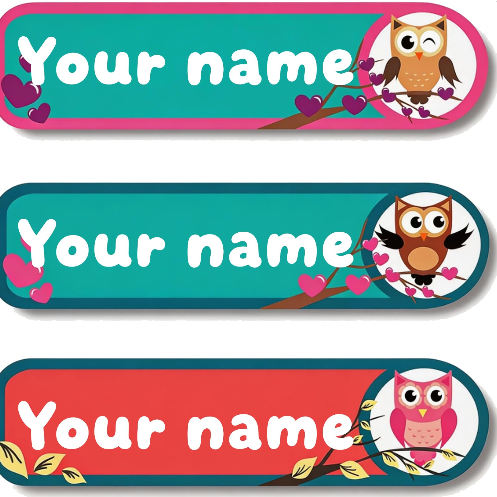 Personalized Waterproof Name Stickers for Kids, Washable Clothing Labels, Durable Name Tags for School, Kindergarten, Lunch Boxes, Books, Toys – Ideal Back to School（Owl）