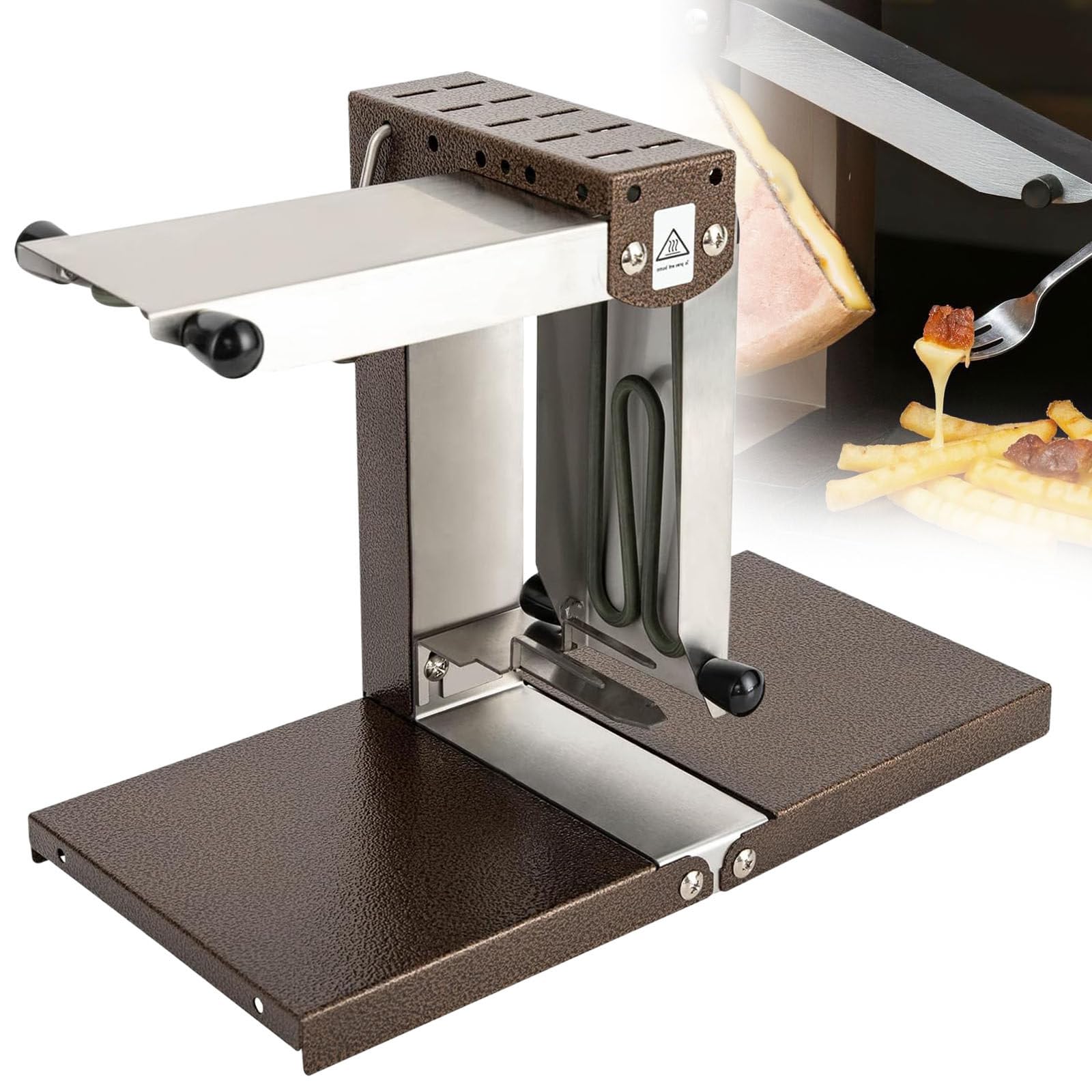 Macchina per Raclette, Riscaldamento Rapido Multifunzione per Cucina, Angolo Regolabile, Inox Durevole, Servizio A Tavola E Convivialità
