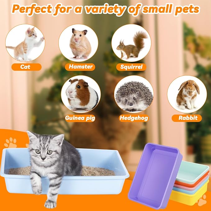 Set de 6 areneros pequeños para gatos y mascotas miniatura 4