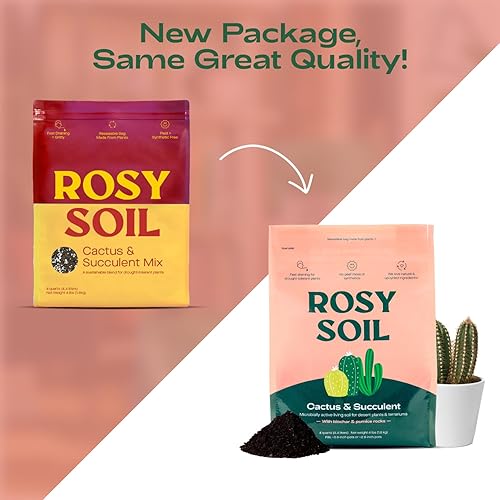 Miniatura 8 de Rosy Soil Mezcla de tierra para macetas de cactus y suculentas para plantas de interior, tierra para macetas de drenaje rápido para suculentas, aloe