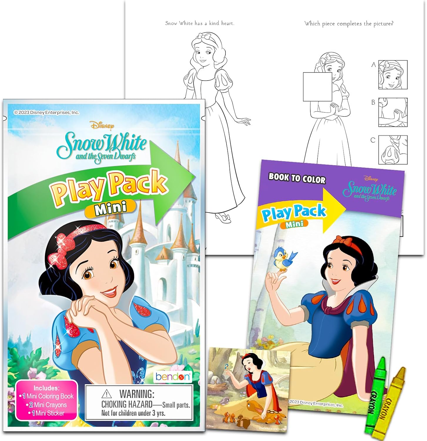 Snow White Valentine's Day Classroom Gift Exchange Bundle - 24 Mini Coloring Activity Books for School, Stickers | Valentines Kids Party Favors