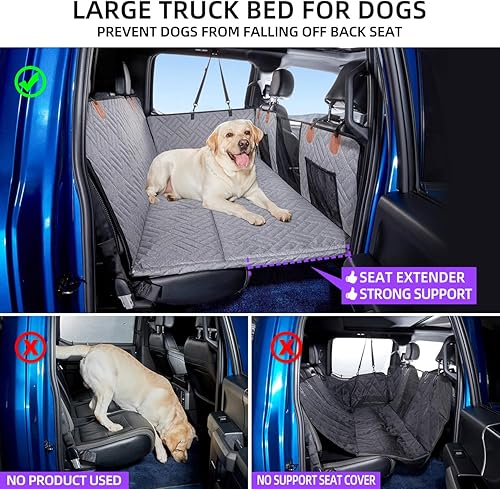 Miniatura 9 de Funda de asiento para perros y cama para camiones, extensor de asiento trasero y hamaca para F150, RAM1500, Silverado, colchón no inflable para